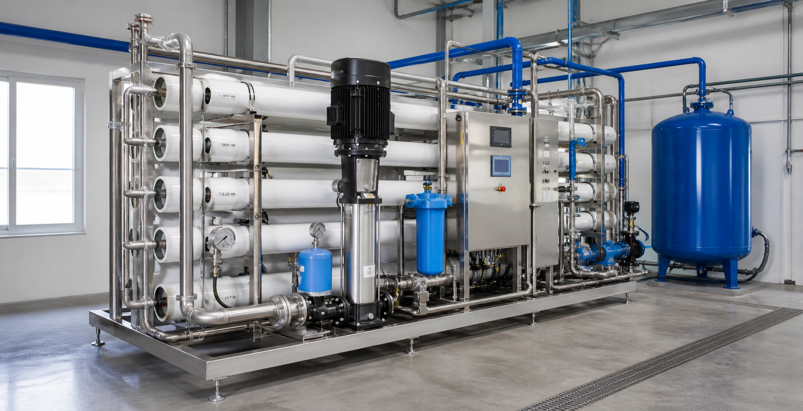 Industrial reverse-osmosis treatment system