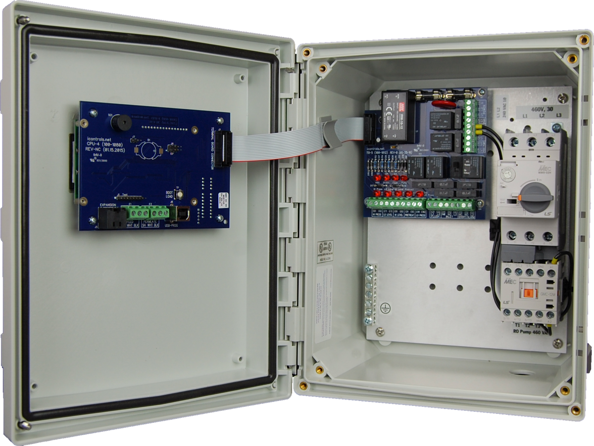 Industrial water-treatment control panel