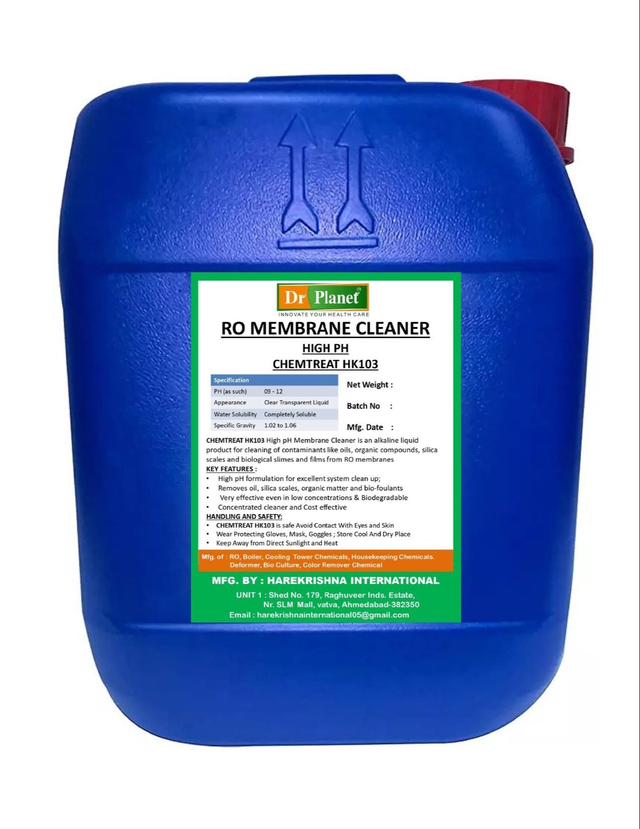 Container of reverse-osmosis membrane cleaner