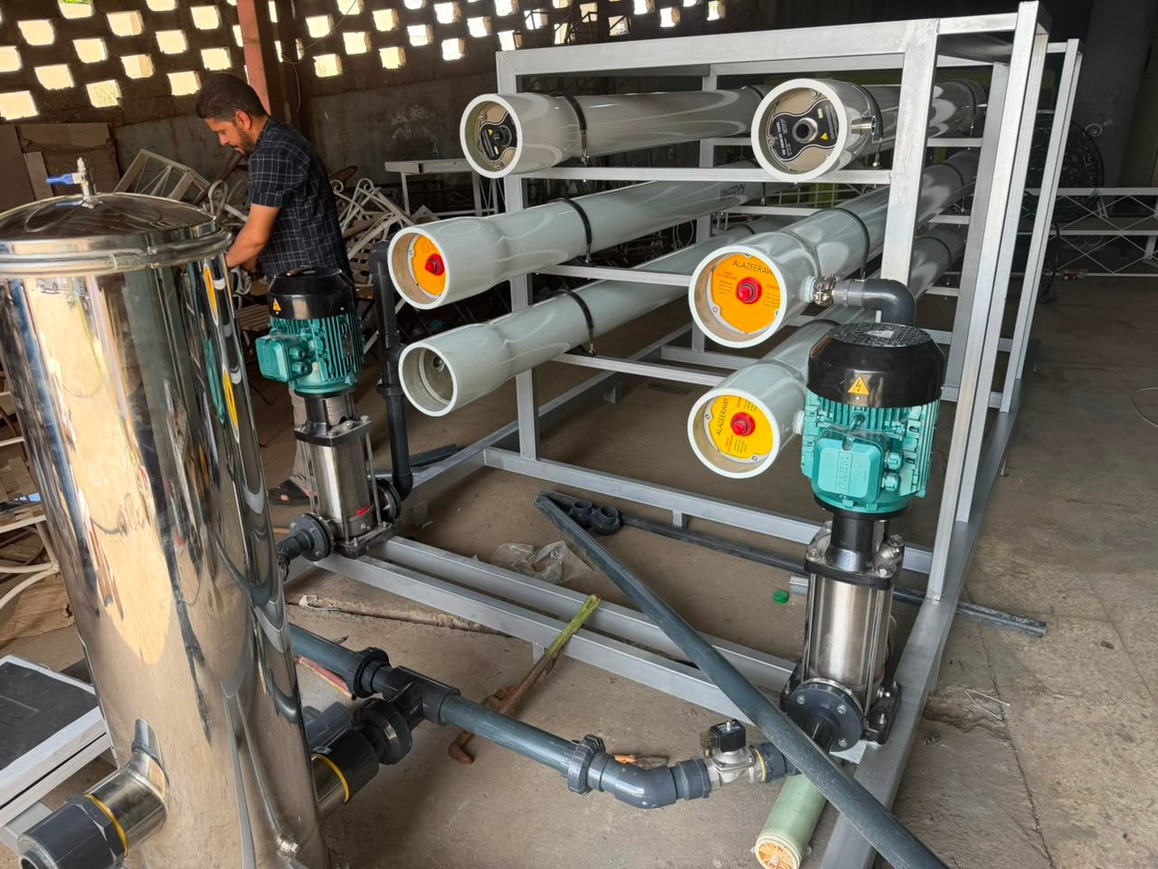 RO water-treatment unit during assembly for Balsam Al Sharq